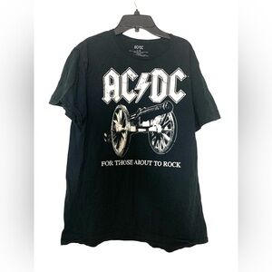 Vintage AC/DC For Those About To Rock Top Tee T-shirt Black Large